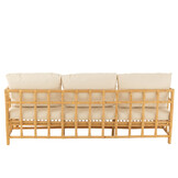 J-LINE SOFA ELISE + KUSSEN 3-PERSOONS ROTAN/TEXTIEL NATURAL/WIT