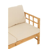 J-LINE SOFA ELISE + KUSSEN 3-PERSOONS ROTAN/TEXTIEL NATURAL/WIT