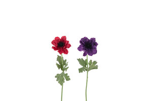 J-LINE ANEMONE STELEN – KUNSTBLOEMEN FUCHSIA/PAARS (SET VAN 2)