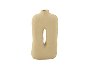 J-LINE POT SQUARE PAPER MACHE NATURAL