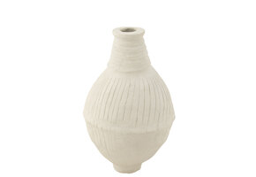 J-LINE POT LAXMI PAPER MACHE WHITE