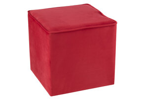 J-LINE POEF KUBUS FLUWEEL FRAMBOOS