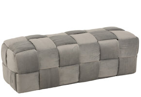 J-LINE POEF 3-PERSOONS TEXTIEL/HOUT LICHTGRIJS