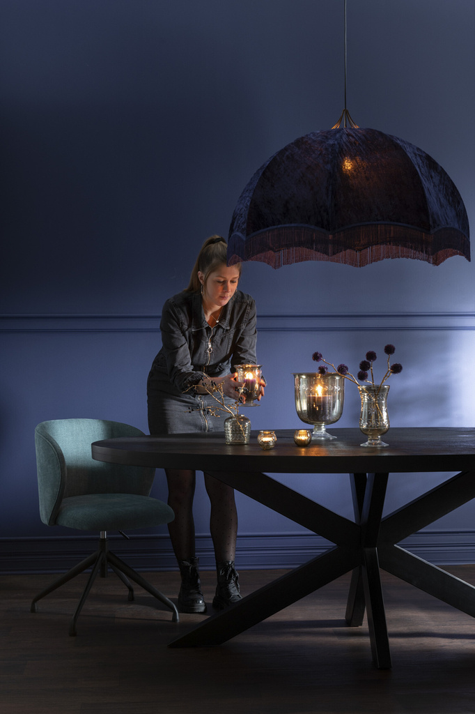 J-LINE HANGING LAMP VELVET/COTTON PURPLE LARGE