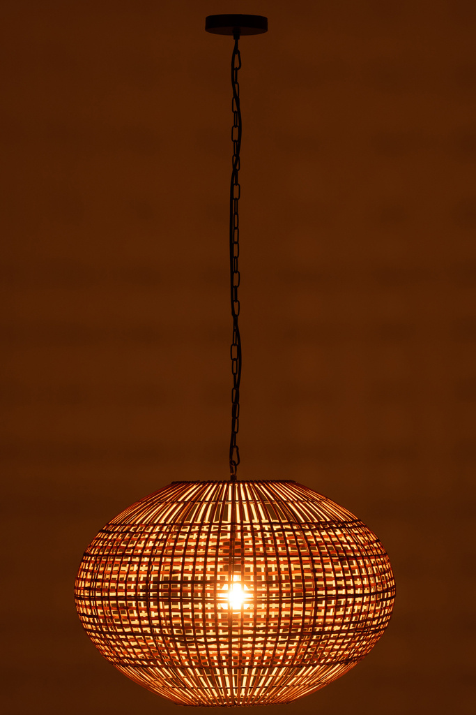 J-LINE HANGING LAMP RATTAN/METAL BROWN/BLACK LARGE