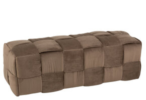 J-LINE POEF 3-PERSOONS TEXTIEL/HOUT BRUIN