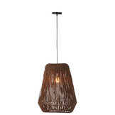 J-LINE HANGLAMP WEAVE METAAL/PALM ZWART LARGE