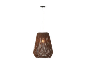 J-LINE HANGLAMP WEAVE METAAL/PALM ZWART LARGE