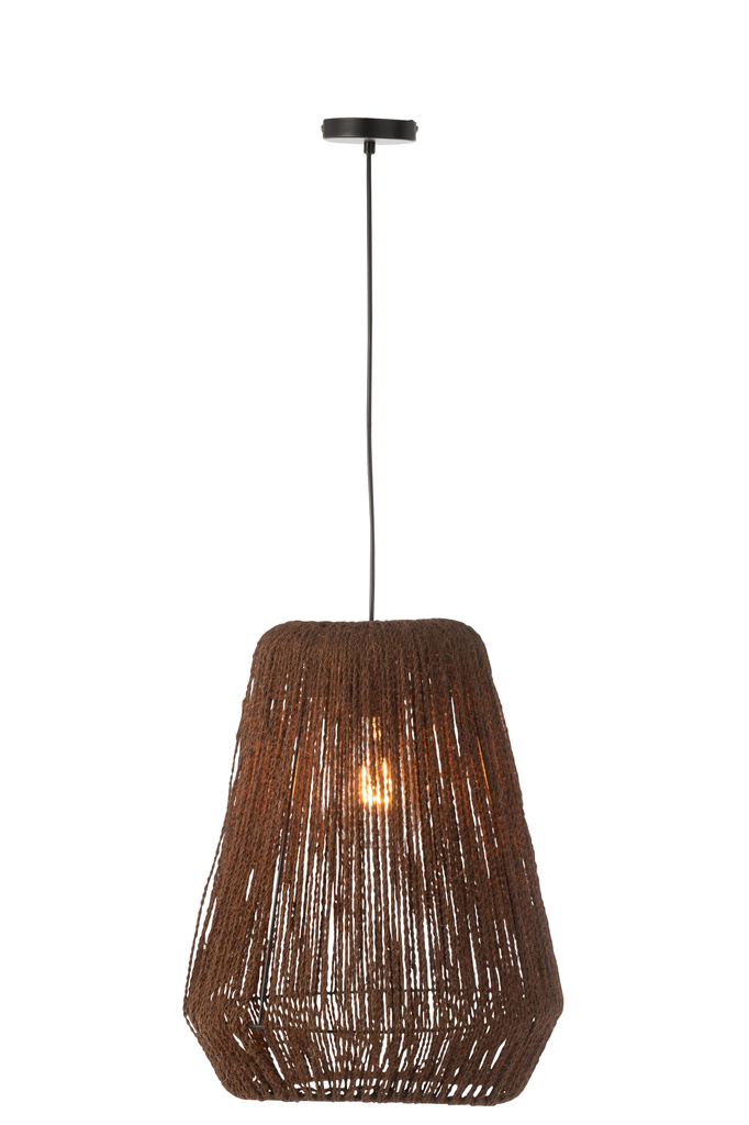 J-LINE HANGLAMP WEAVE METAAL/PALM ZWART LARGE