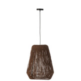 J-LINE HANGLAMP WEAVE METAAL/PALM ZWART LARGE