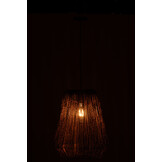 J-LINE HANGLAMP WEAVE METAAL/PALM ZWART LARGE