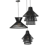 J-LINE HANGLAMP LAYERS BAMBOE ZWART SMALL