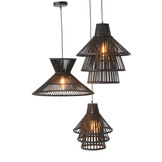 J-LINE HANGLAMP LAYERS BAMBOE ZWART SMALL