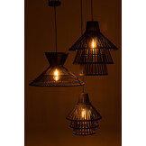 J-LINE HANGLAMP LAYERS BAMBOE ZWART SMALL