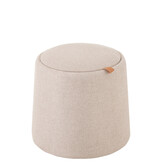 J-LINE POEF/SIDETABLE ROND TEXTIEL/HOUT BEIGE
