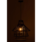 J-LINE HANGLAMP LAYERS BAMBOO ZWART LARGE