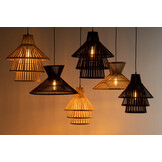 J-LINE HANGLAMP LAYERS BAMBOO ZWART LARGE