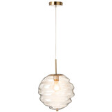 J-LINE HANGLAMP HONEYCOMB GLAS LICHT COGNAC