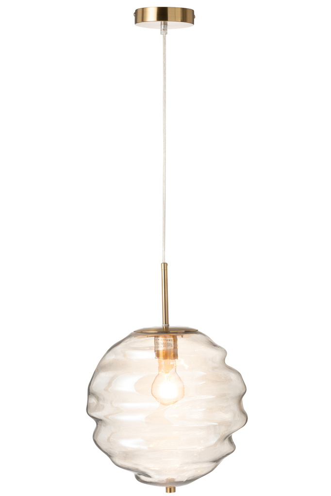 J-LINE HANGLAMP HONEYCOMB GLAS LICHT COGNAC