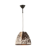 J-LINE HANGLAMP COW FUR/METAAL ZWART/WIT