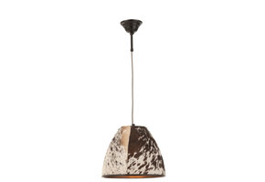J-LINE HANGLAMP COW FUR/METAAL ZWART/WIT