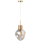 J-LINE HANGLAMP GOUD METAAL/GLAS GRIJS