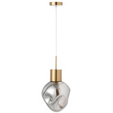 J-LINE HANGLAMP GOUD METAAL/GLAS GRIJS