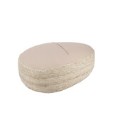 J-LINE POEF STONE SEMI-PLAIN WEEFSTRUCTUUR WOL BEIGE