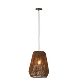 J-LINE HANGLAMP WEAVE METAAL/PALM ZWART SMALL
