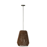 J-LINE HANGLAMP WEAVE METAAL/PALM ZWART SMALL