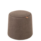 J-LINE POEF/SIDETABLE ROND TEXTIEL/HOUT BRUIN