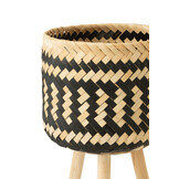 J-LINE SET VAN 3 BASKET PATTERNS 3 LEGS – BAMBOO NATURAL/BLACK