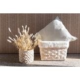 J-LINE SET VAN 2 BASKETS RECTANGLE + IMITATIEBONT – RATTAN NATURAL WHITE WASH