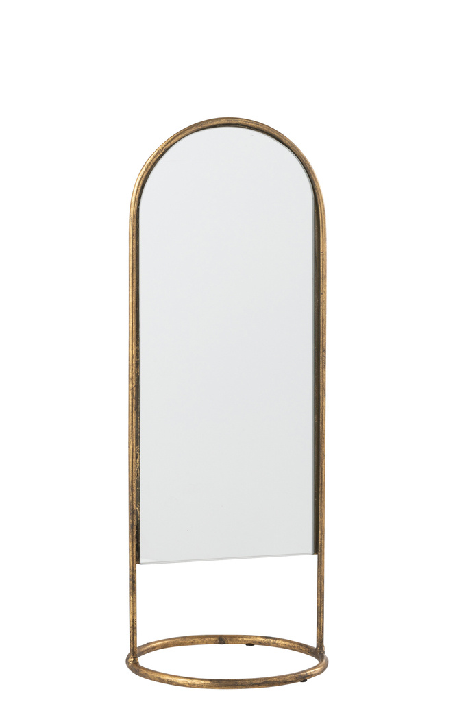 J-LINE MIRROR ON FOOT DAISY IRON/GLASS GOLD