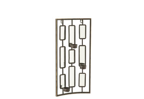 J-LINE WANDDECORATIE THEELICHTHOUDER METAAL/SPIEGEL GRIJS SMALL