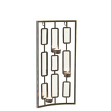 J-LINE WANDDECORATIE THEELICHTHOUDER METAAL/SPIEGEL GRIJS SMALL