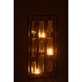 J-LINE WANDDECORATIE THEELICHTHOUDER METAAL/SPIEGEL GRIJS SMALL