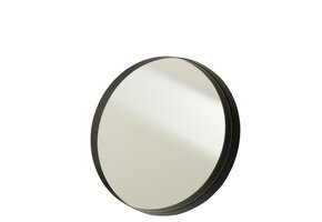J-LINE RONDE SPIEGEL MET RAND METAAL ZWART MEDIUM
