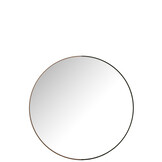 J-LINE RONDE SPIEGEL METAAL/HOUT ZWART LARGE