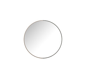 J-LINE RONDE SPIEGEL METAAL/HOUT ZWART LARGE