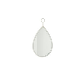 J-LINE HANGENDE SPIEGEL DRUPPEL MDF/WIT KLEIN