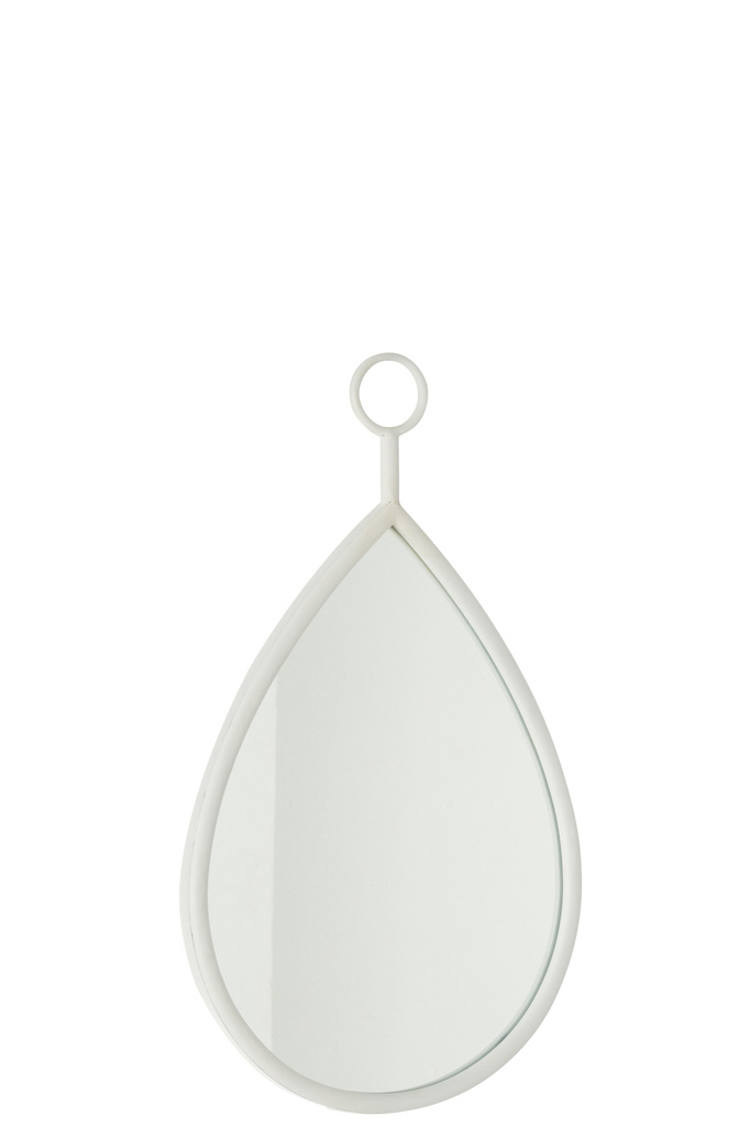 J-LINE HANGENDE SPIEGEL DRUPPEL MDF/WIT KLEIN