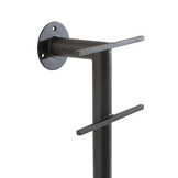 J-LINE SPIEGEL + PLANK WAND MARMER/IJZER/GLAS WIT/ZWART