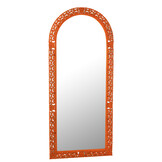 J-LINE SPIEGEL CARVED MUMBAI MANGO HOUT MIX