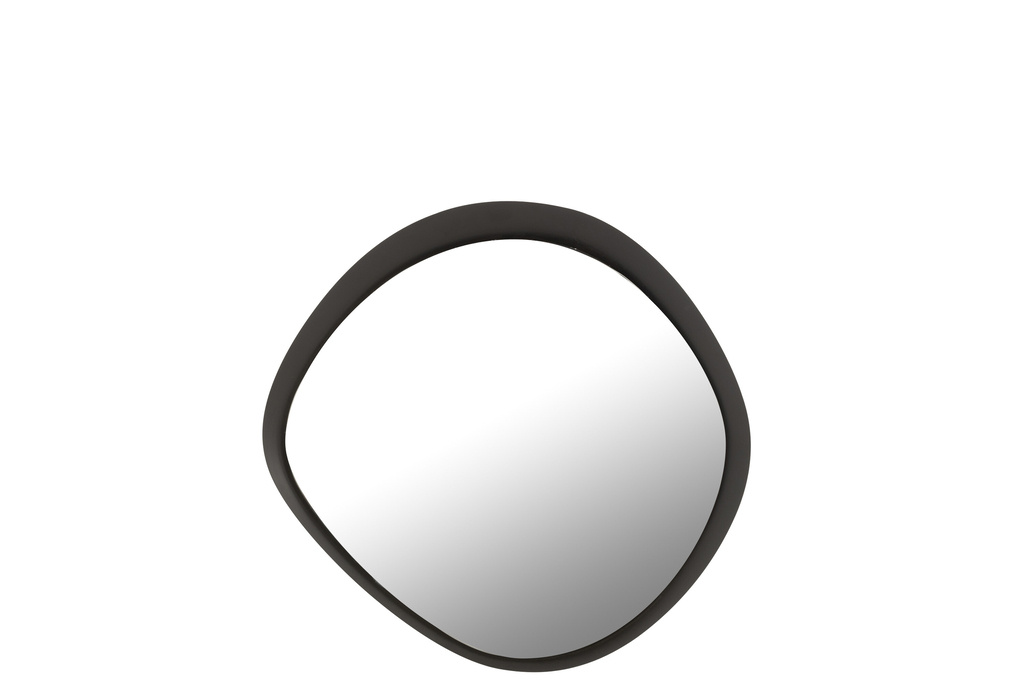 J-LINE RONDE WANDSPIEGEL METAAL/GLAS ZWART SMALL