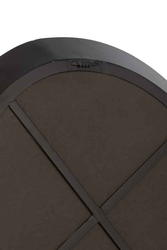 J-LINE RONDE WANDSPIEGEL METAAL/GLAS ZWART SMALL