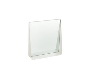 J-LINE WANDSPIEGEL VIERKANT METAAL/GLAS WIT
