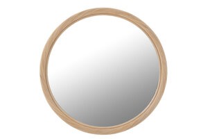 J-LINE WANDSPIEGEL ROND ROTAN/GLAS NATUREL LARGE