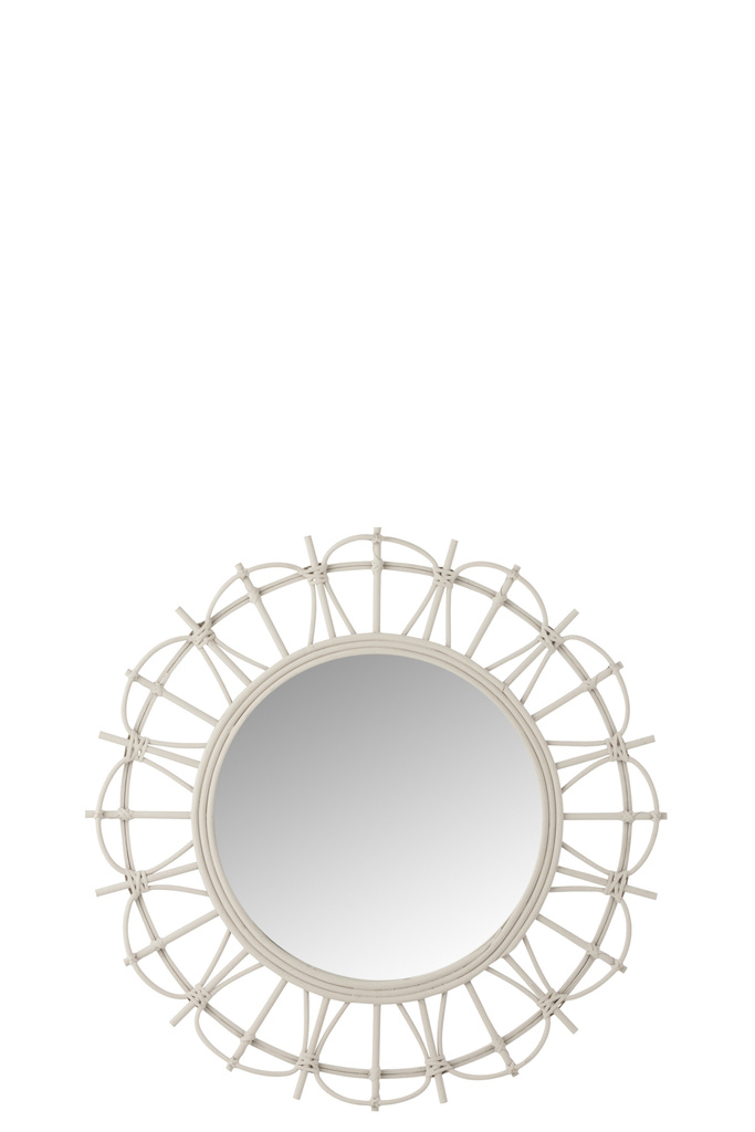 J-LINE SPIEGEL ROND – BAMBOE LICHTGRIJS 60 CM