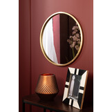 J-LINE SPIEGEL MONA ROND – IJZER/GLAS GOUD KLEIN